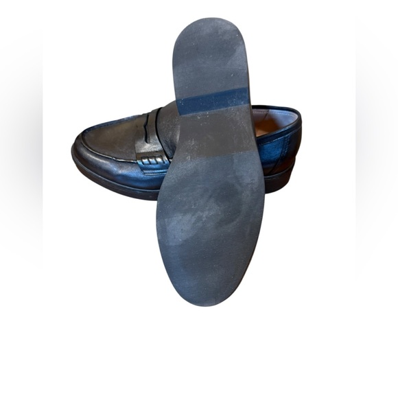 Nordstrom Black Leather Loafers Size 9M 1.25" Heel Classic Dark Academia - Picture 7 of 13